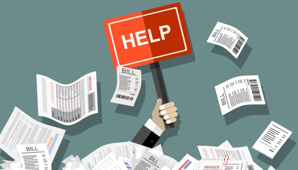 Businessman,Needs,Help,Under,A,Lot,Of,Bills,,In,The